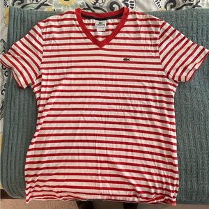 Men’s Lacoste Striped V-Neck T-Shirt
